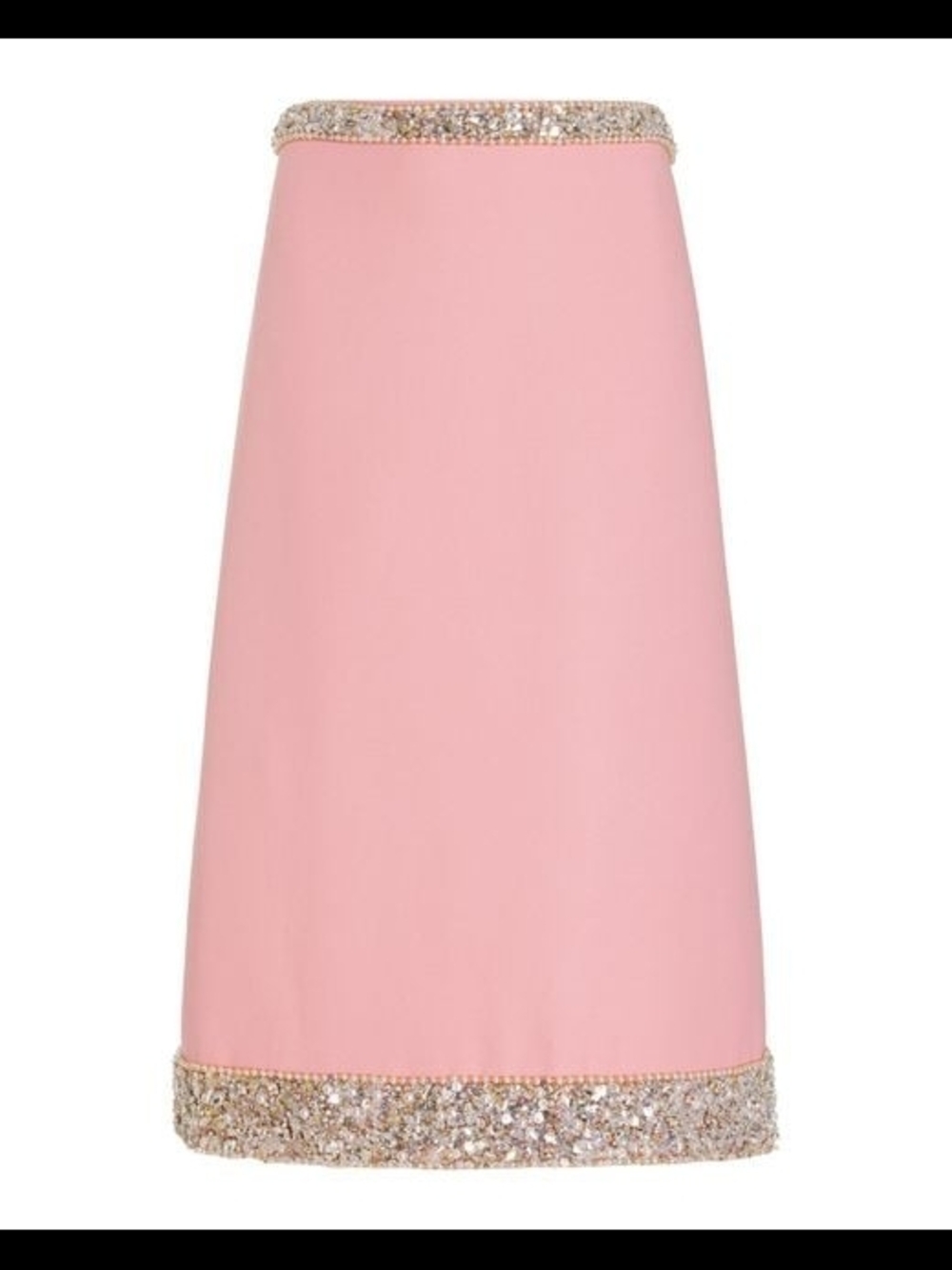 Miu Miu Pink Embellished Hem A-Line Skirt